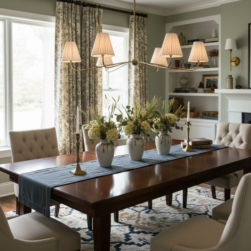 
Fibura Pleated Shade Chandelier for Traditional Dining Rooms