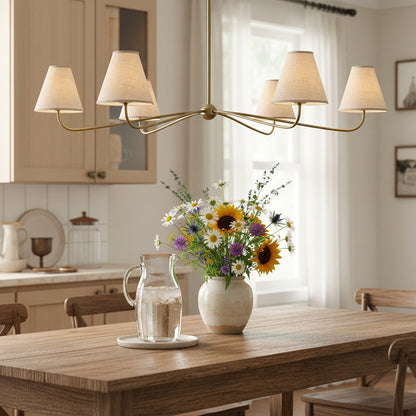 Fibura Pleated Shade Chandelier for Traditional Dining Rooms