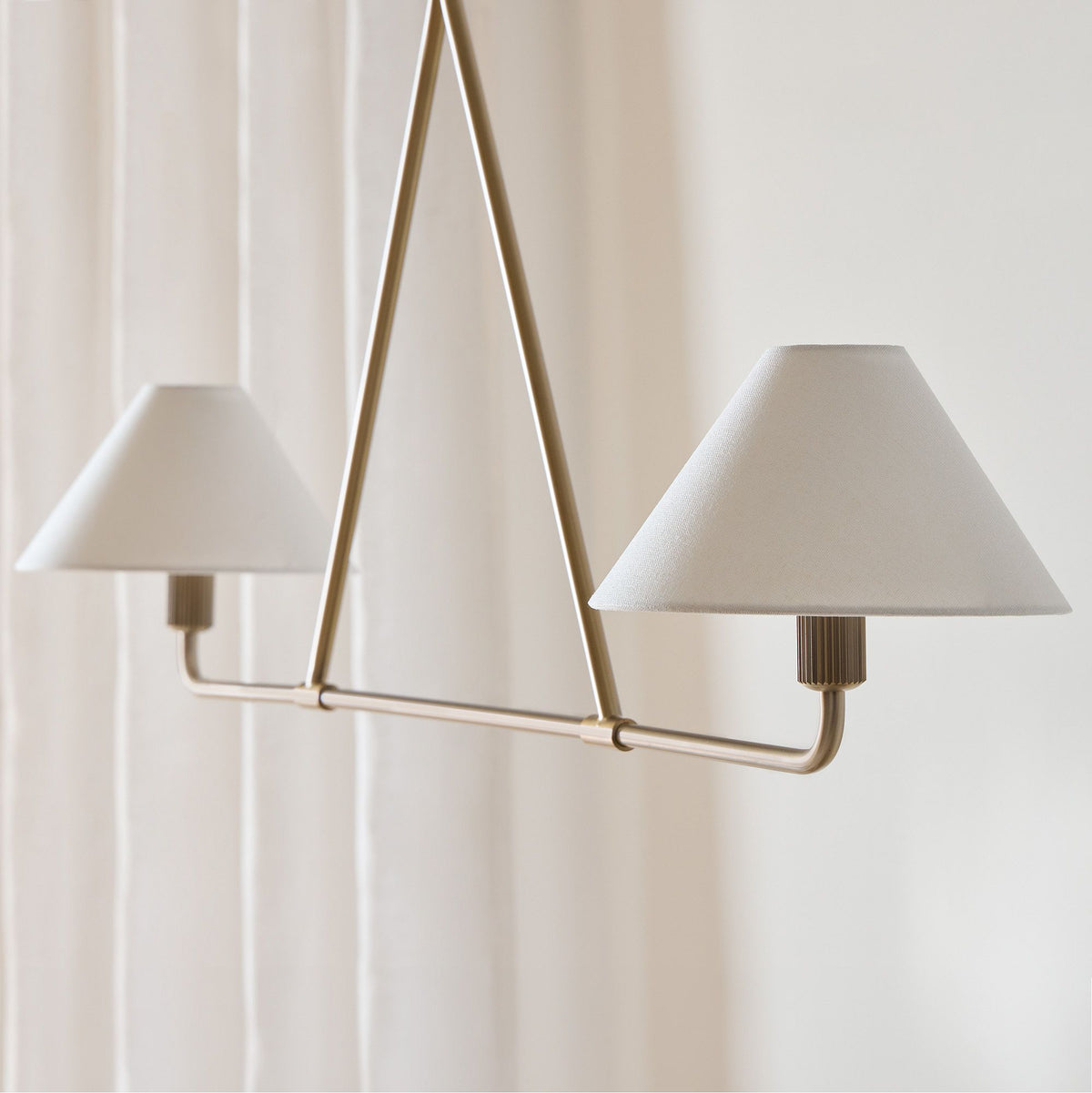 
Vector Brass Fabric Chandelier Dimmable Compatible