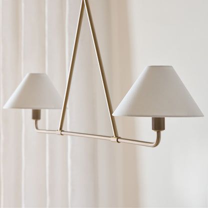 Vector Brass Fabric Chandelier Dimmable Compatible
