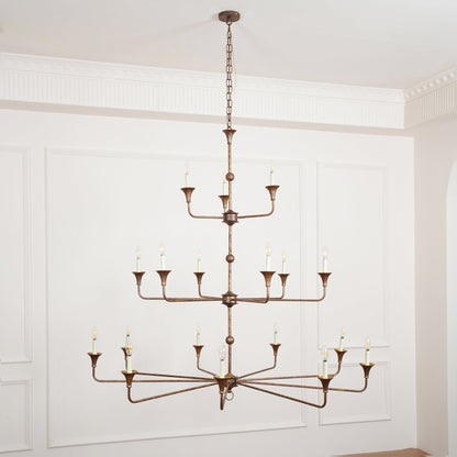 Wisp Grande Vintage Industrial Bronze Chandelier