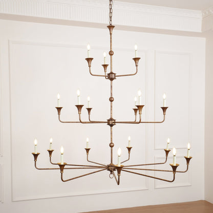 Wisp Grande Vintage Industrial Bronze Chandelier