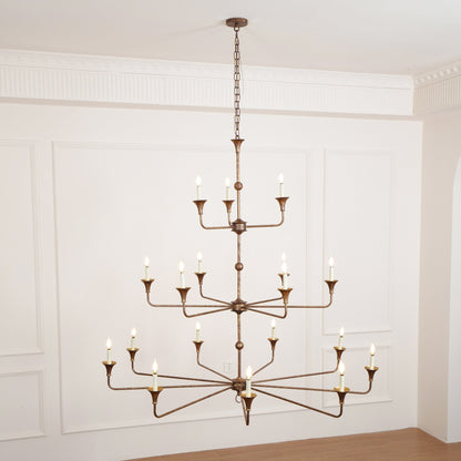 Wisp Grande Vintage Industrial Bronze Chandelier