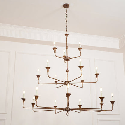 Wisp Grande Vintage Industrial Bronze Chandelier