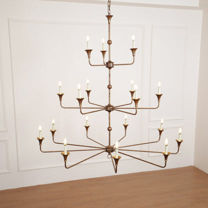 Wisp Grande Vintage Industrial Bronze Chandelier