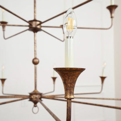 Wisp Grande Vintage Industrial Bronze Chandelier