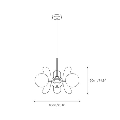 Prism Sputnik Chandelier Colored Acrylic Glass Iron Chrome