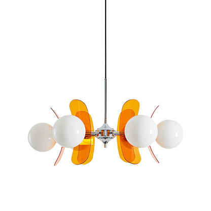 Prism Sputnik Chandelier Colored Acrylic Glass Iron Chrome
