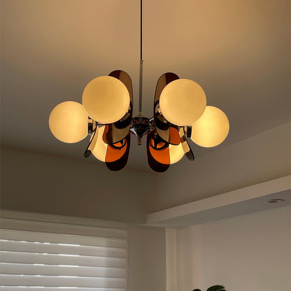 Prism Sputnik Chandelier Colored Acrylic Glass Iron Chrome