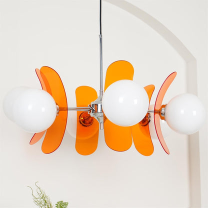 Prism Sputnik Chandelier Colored Acrylic Glass Iron Chrome