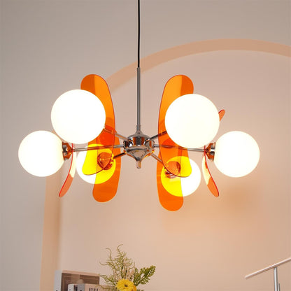 Prism Sputnik Chandelier Colored Acrylic Glass Iron Chrome
