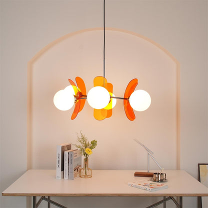 Prism Sputnik Chandelier Colored Acrylic Glass Iron Chrome