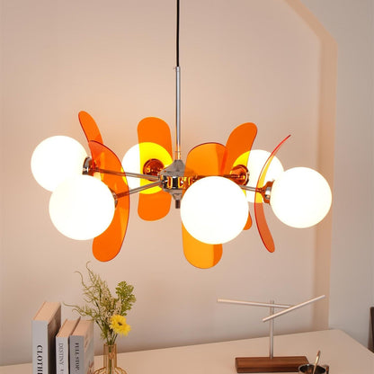Prism Sputnik Chandelier Colored Acrylic Glass Iron Chrome