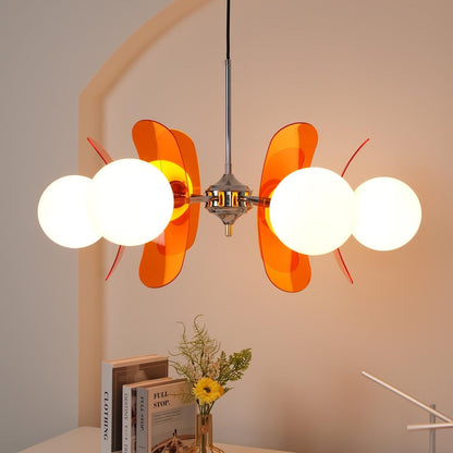 Prism Sputnik Chandelier Colored Acrylic Glass Iron Chrome