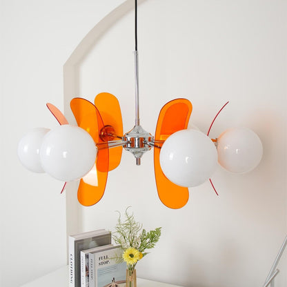 Prism Sputnik Chandelier Colored Acrylic Glass Iron Chrome