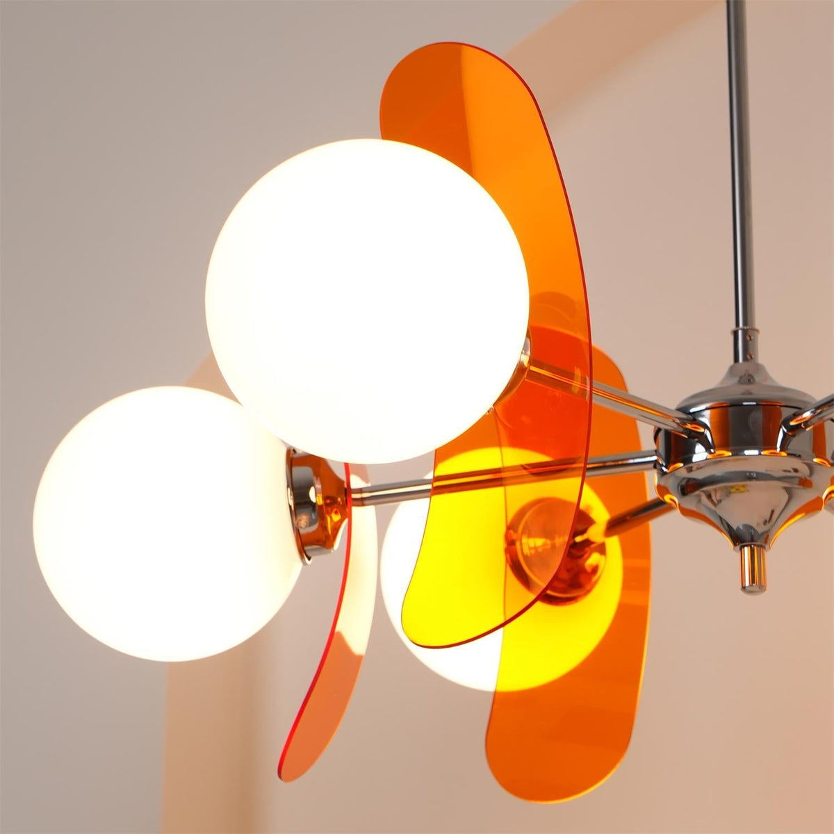 
Prism Sputnik Chandelier Colored Acrylic Glass Iron Chrome