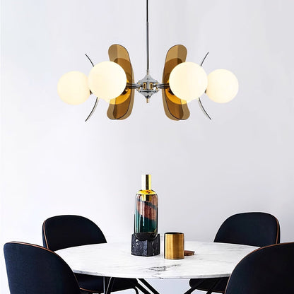 Prism Sputnik Chandelier Colored Acrylic Glass Iron Chrome