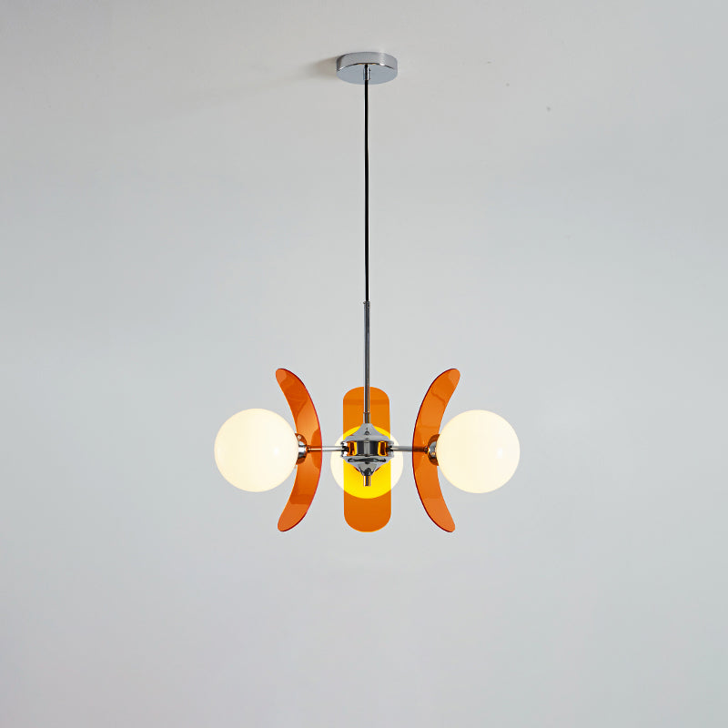 
Prism Sputnik Chandelier Colored Acrylic Glass Iron Chrome