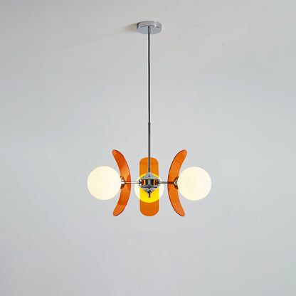 Prism Sputnik Chandelier Colored Acrylic Glass Iron Chrome