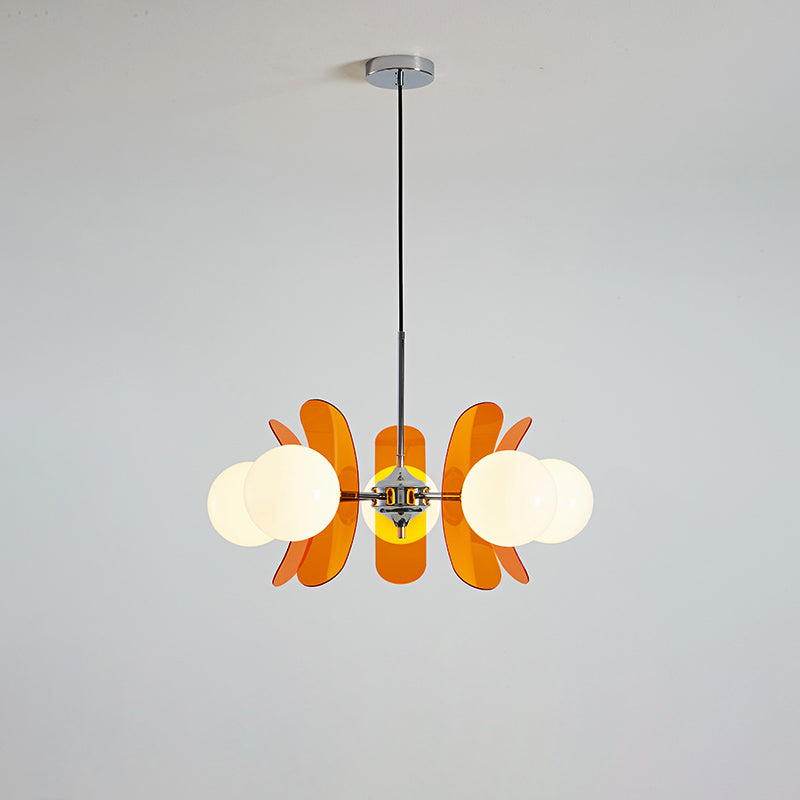 
Prism Sputnik Chandelier Colored Acrylic Glass Iron Chrome