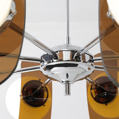 Prism Sputnik Chandelier Colored Acrylic Glass Iron Chrome