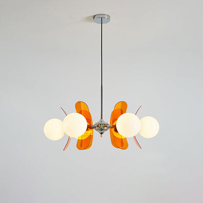 Prism Sputnik Chandelier Colored Acrylic Glass Iron Chrome