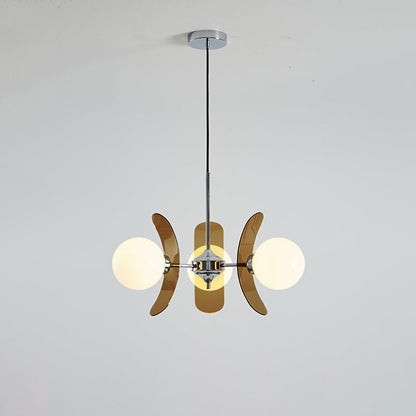 Prism Sputnik Chandelier Colored Acrylic Glass Iron Chrome