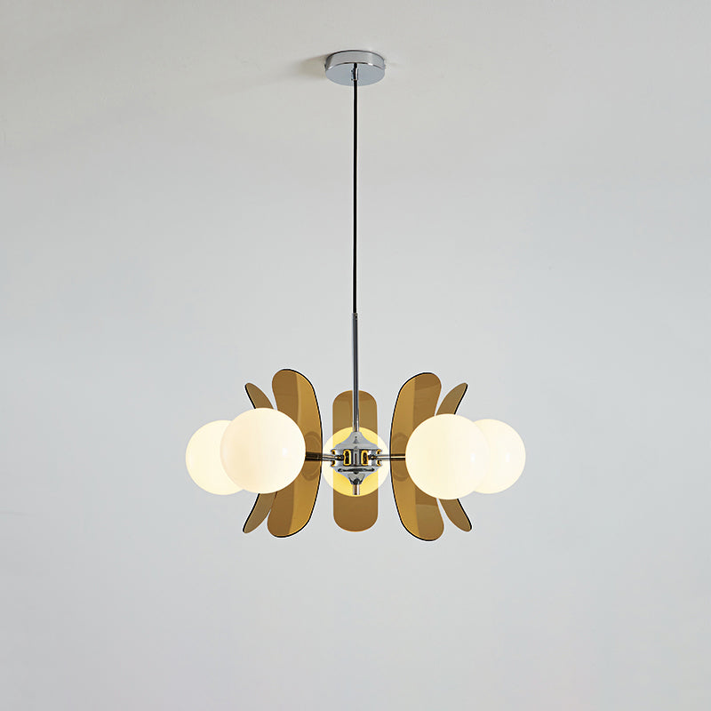 
Prism Sputnik Chandelier Colored Acrylic Glass Iron Chrome