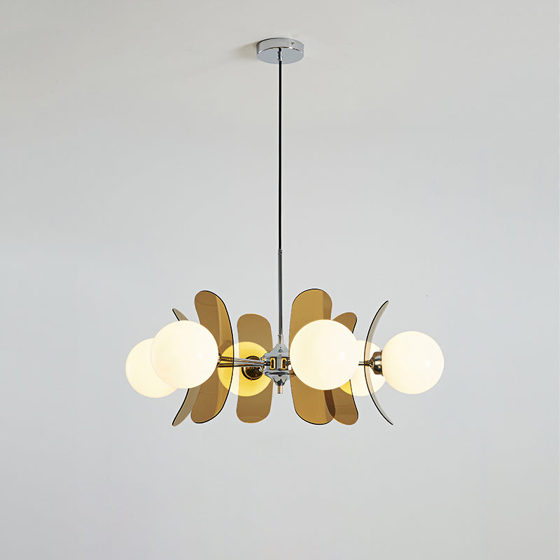 
Prism Sputnik Chandelier Colored Acrylic Glass Iron Chrome