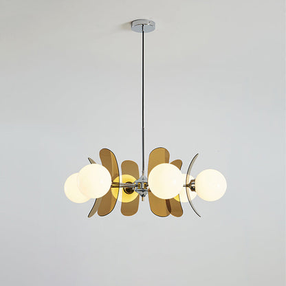 Prism Sputnik Chandelier Colored Acrylic Glass Iron Chrome