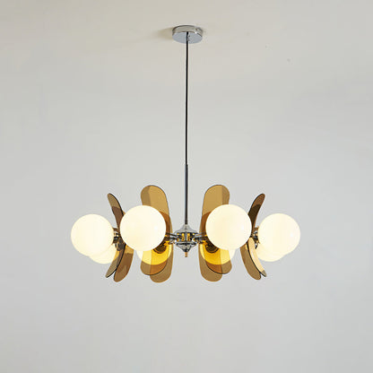 Prism Sputnik Chandelier Colored Acrylic Glass Iron Chrome