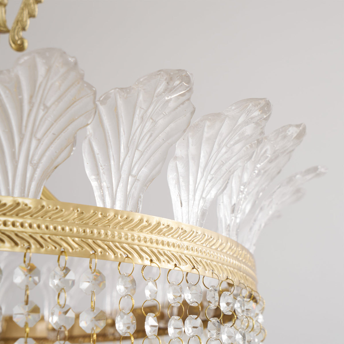 
Crinoline Postmodern Brass Crystal Chandelier