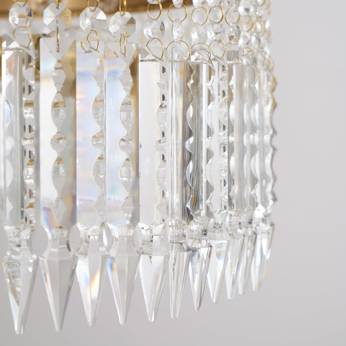 
Crinoline Postmodern Brass Crystal Chandelier
