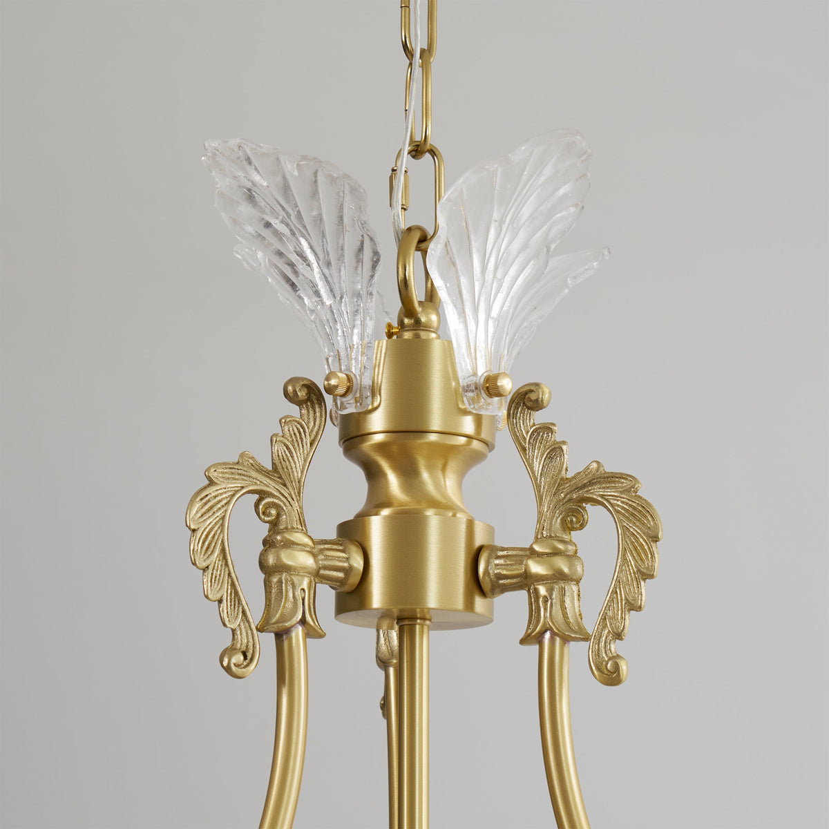 
Crinoline Postmodern Brass Crystal Chandelier