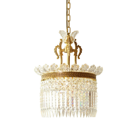 
Crinoline Postmodern Brass Crystal Chandelier