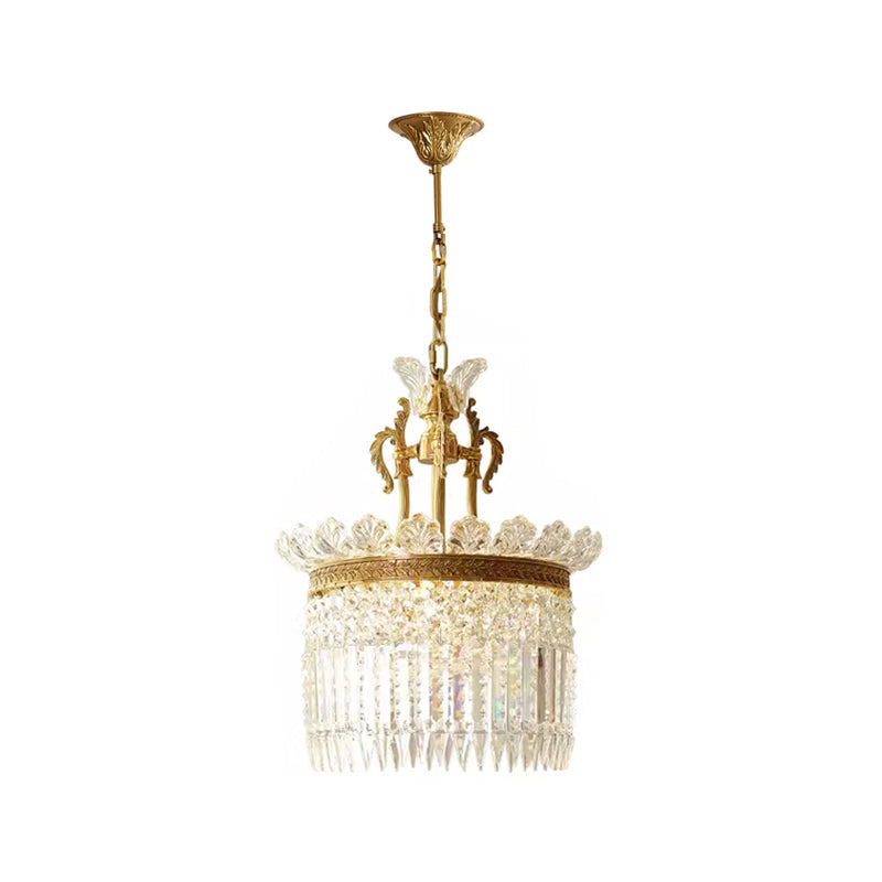 
Crinoline Postmodern Brass Crystal Chandelier