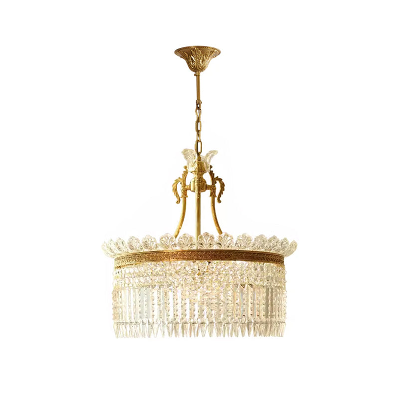 
Crinoline Postmodern Brass Crystal Chandelier