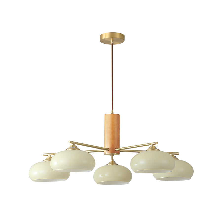 
Nova Persimmon Metal and Glass Chandelier with Brass Arms