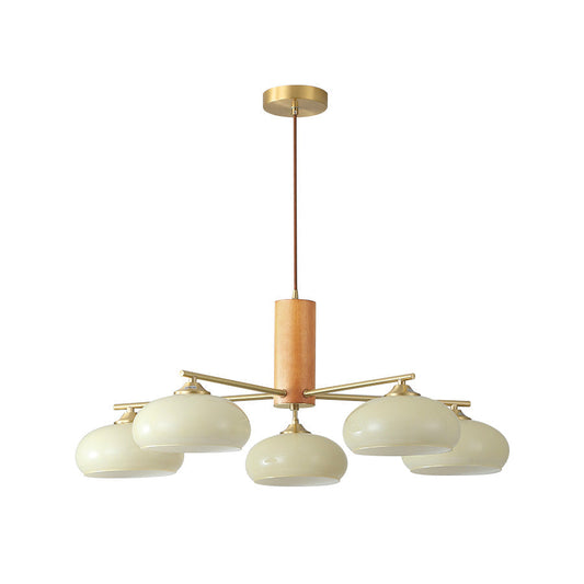 
Nova Persimmon Metal and Glass Chandelier with Brass Arms