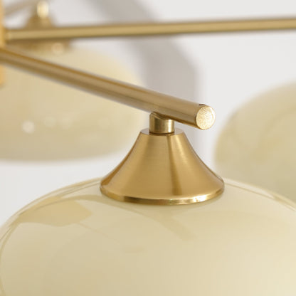 Nova Persimmon Metal and Glass Chandelier with Brass Arms