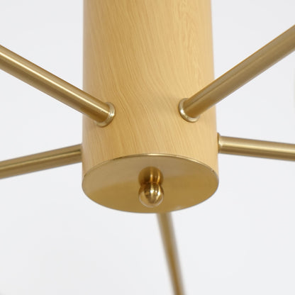 Nova Persimmon Metal and Glass Chandelier with Brass Arms