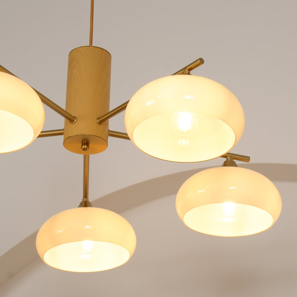 
Nova Persimmon Metal and Glass Chandelier with Brass Arms