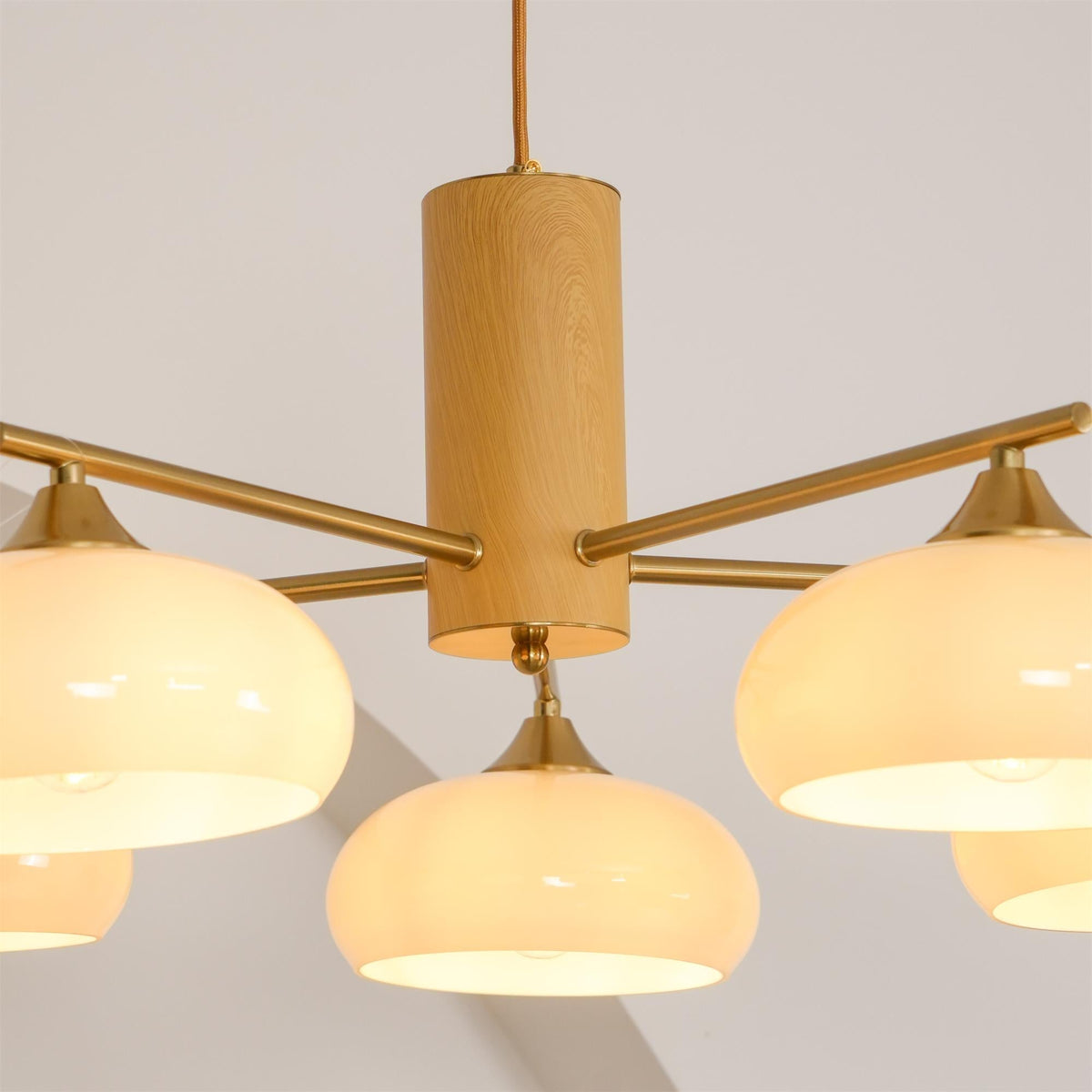 
Nova Persimmon Metal and Glass Chandelier with Brass Arms