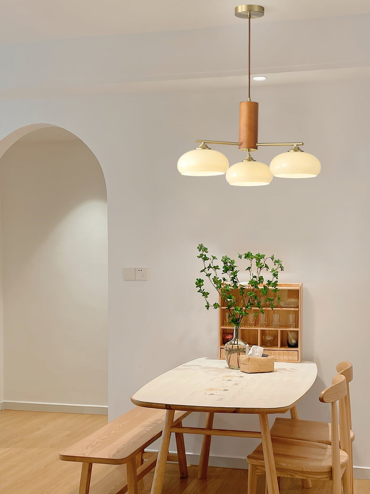 
Nova Persimmon Metal and Glass Chandelier with Brass Arms