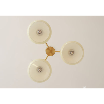 Nova Persimmon Metal and Glass Chandelier with Brass Arms