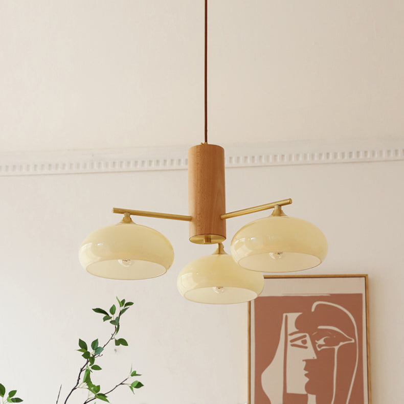 
Nova Persimmon Metal and Glass Chandelier with Brass Arms