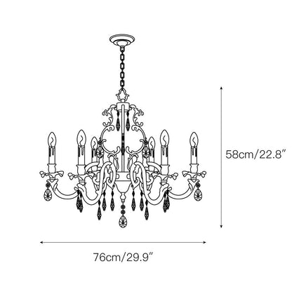 Olrinila Postmodern Brass Chandelier with Crystal Detail