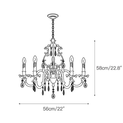 Olrinila Postmodern Brass Chandelier with Crystal Detail