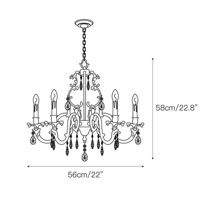 Olrinila Postmodern Brass Chandelier with Crystal Detail