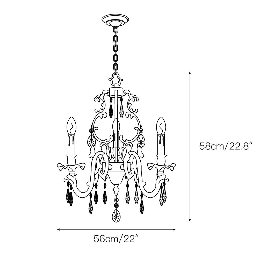 
Olrinila Postmodern Brass Chandelier with Crystal Detail